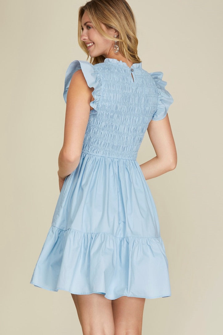 Darling Baby Blue Smocked Dress