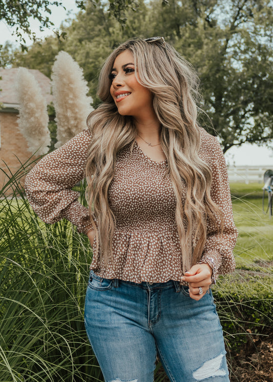 Lovely Xo Taupe Top