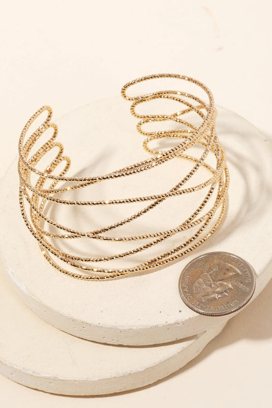 Multi Strand Metallic Cuff Bracelet