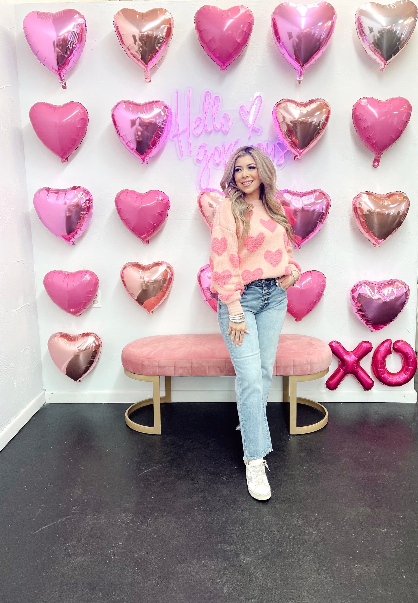 Lovely Fuzzy Heart Knit Sweater