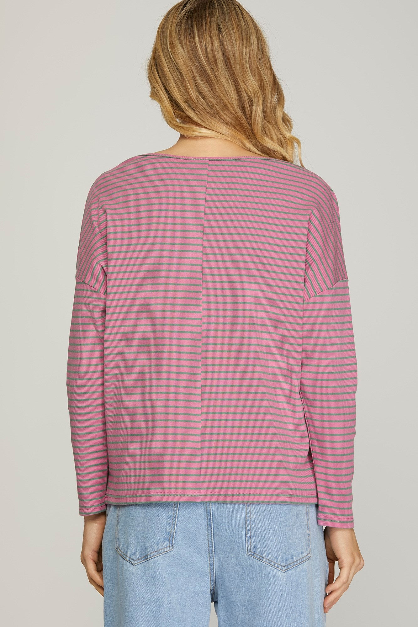 Fall in Love Stripped Pink Blouse