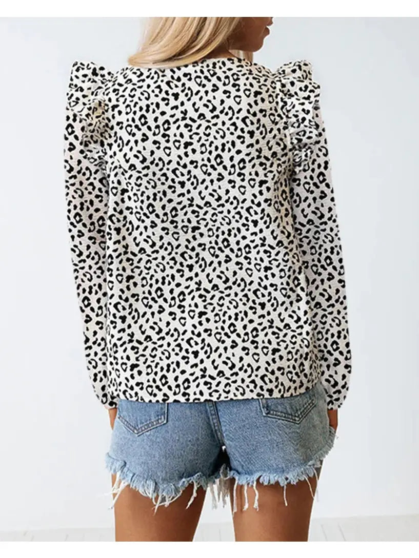 Dramatic Leopard Floral Blouse
