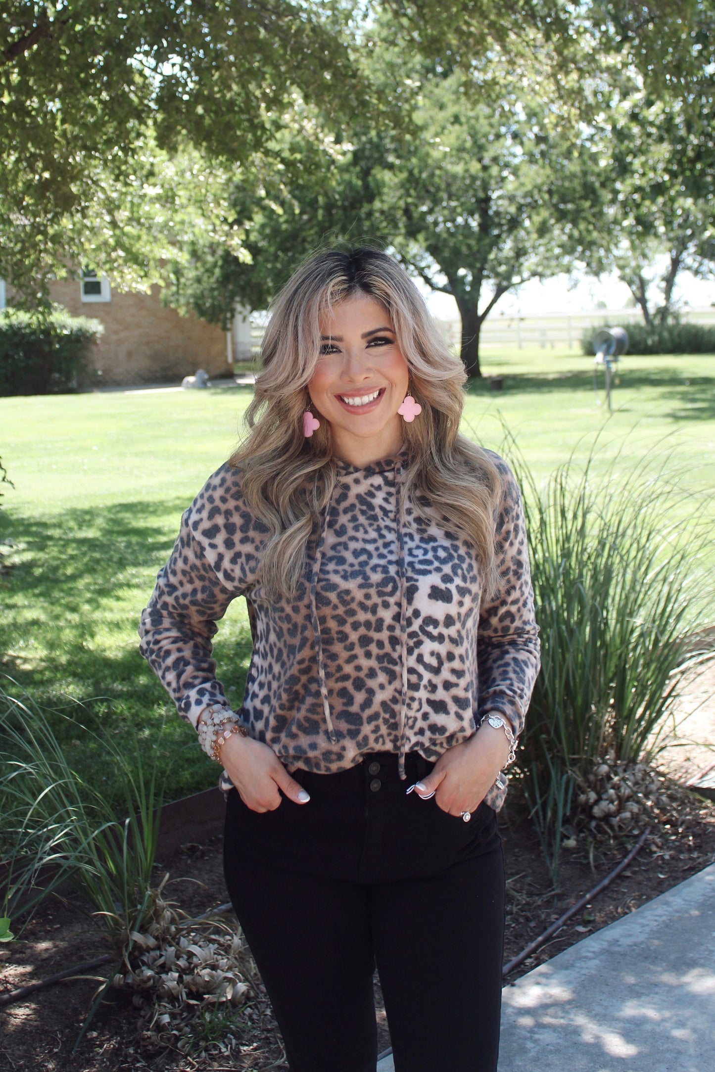 Zoey Leopard Fleece Hoodie