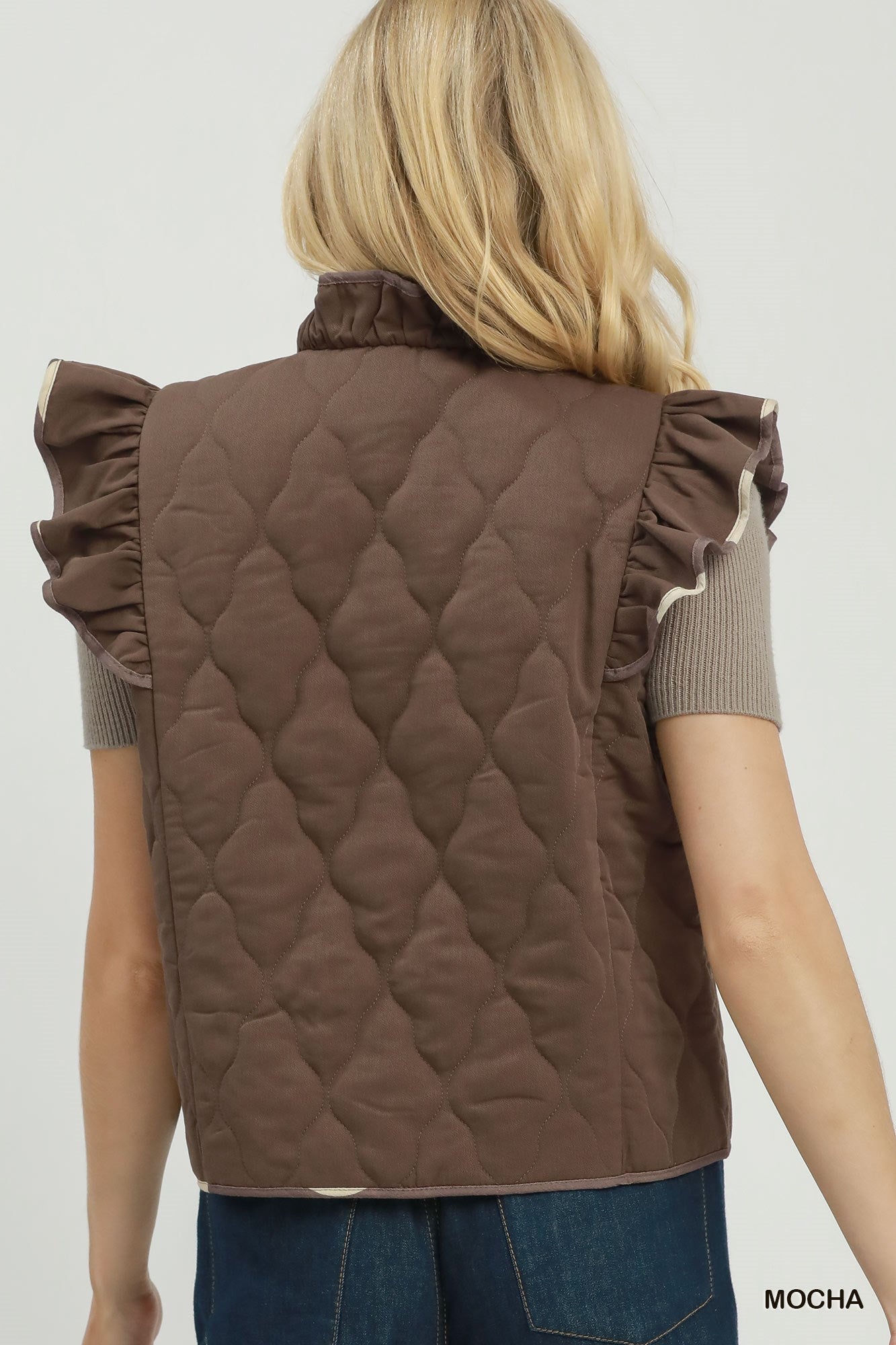 Chic Mocha Polka Dot Vest