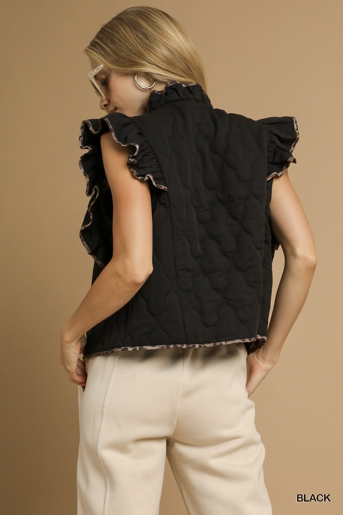 Cheetah Girl Ruffle Leopard Vest