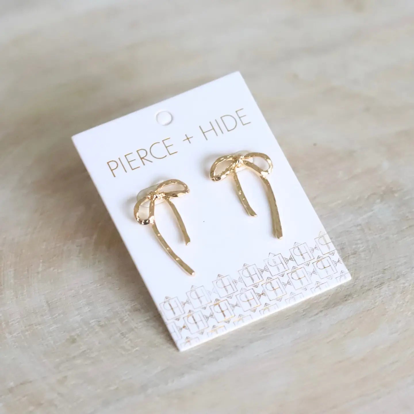 Textured Ribbon Bow Earrings