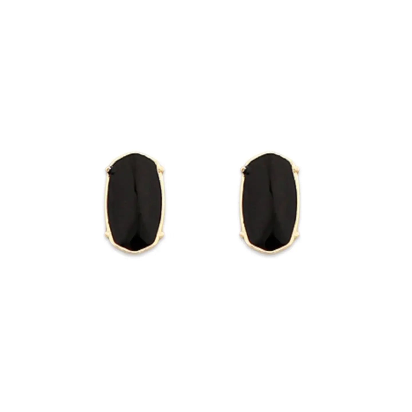 Acrylic Black Hex Stud Earrings