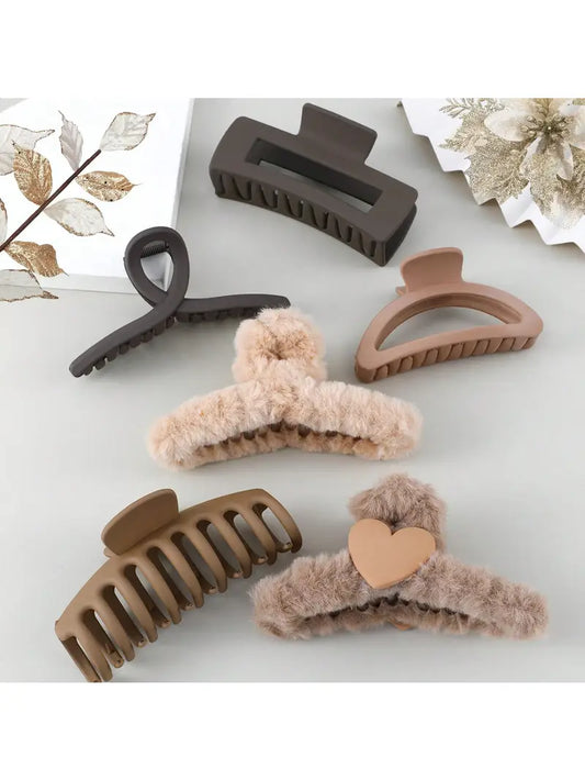 Brown Mix Hair Claw Clip
