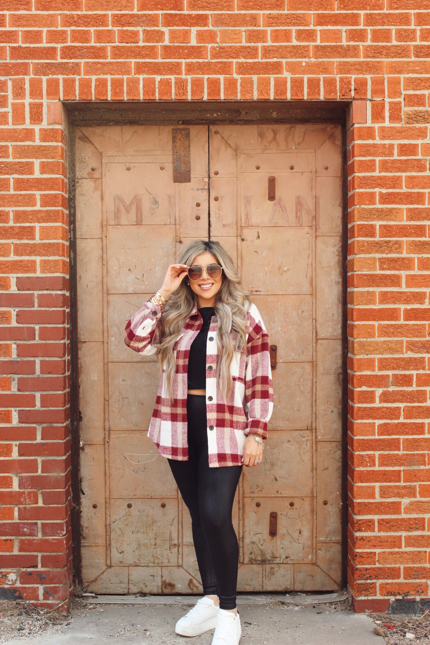 Red Patch Plaid Shacket