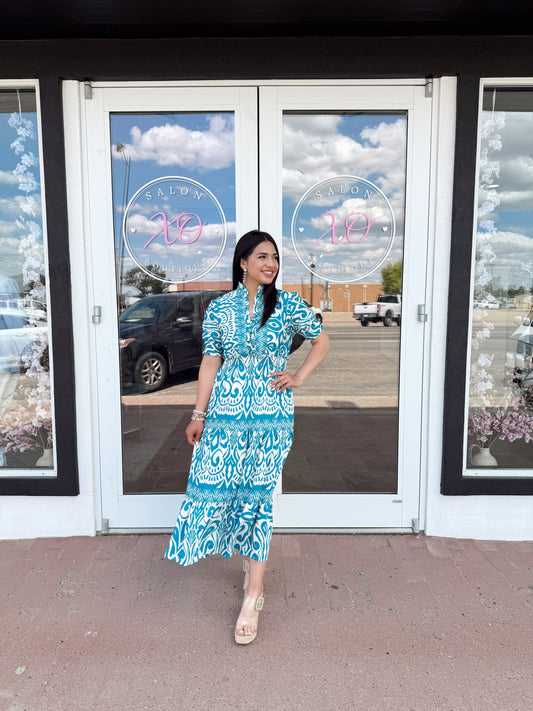 In The Sun Turquoise Dress