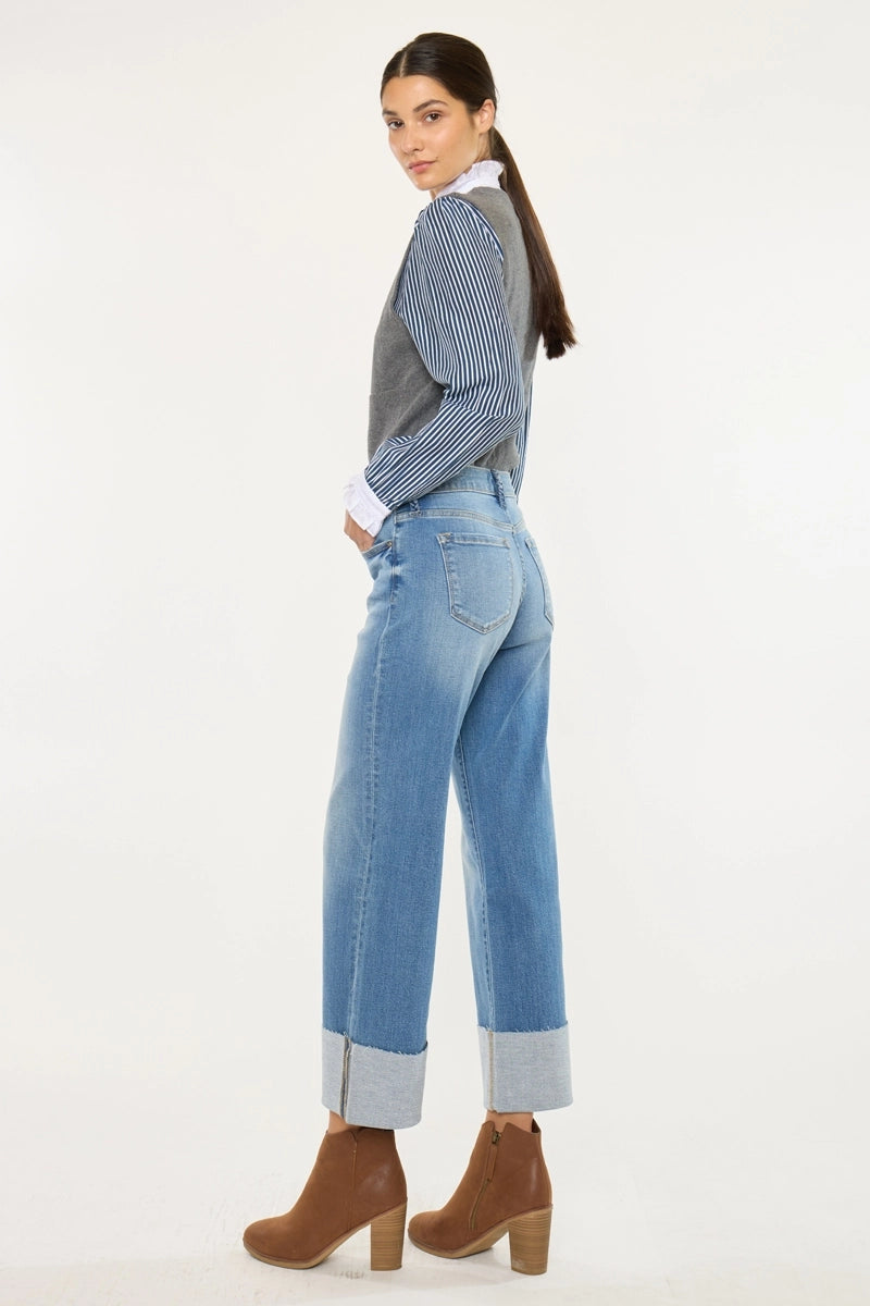 Blair Mid Rise Crop Wide Leg Jeans