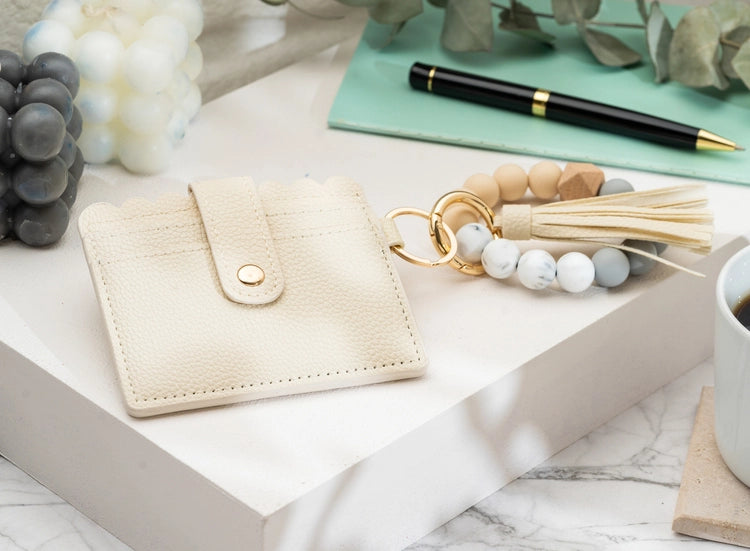 Keychain Wallet with Wristlet Bangle Bracelet