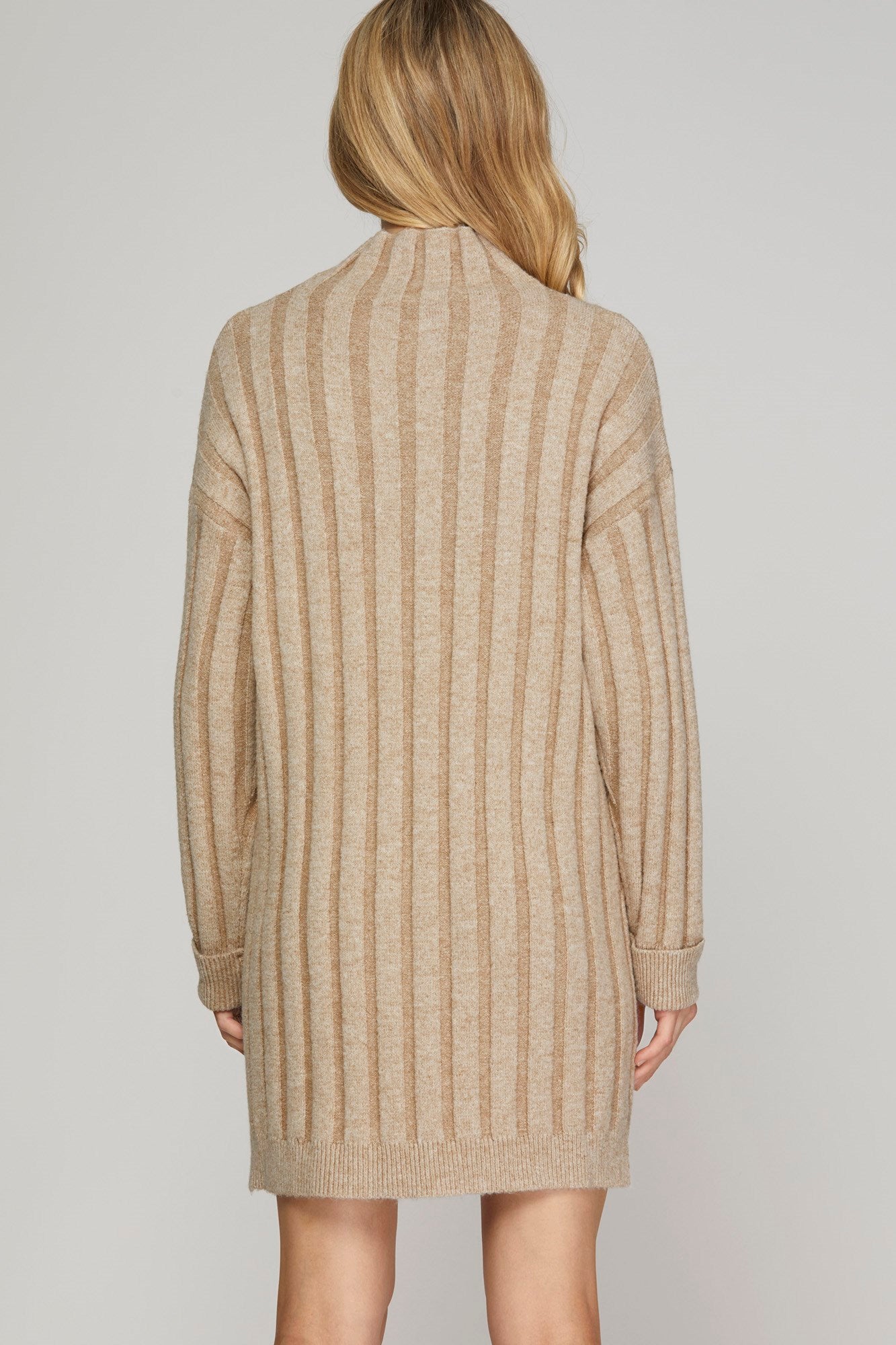 Luxe Tan Sweater Dress