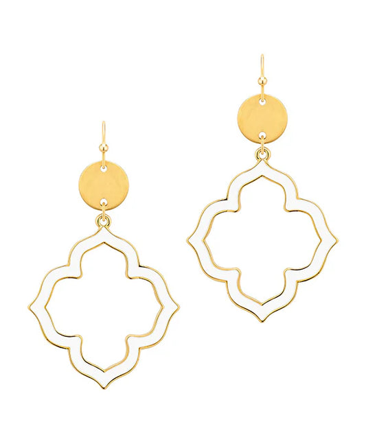 Clair White Clover Earrings