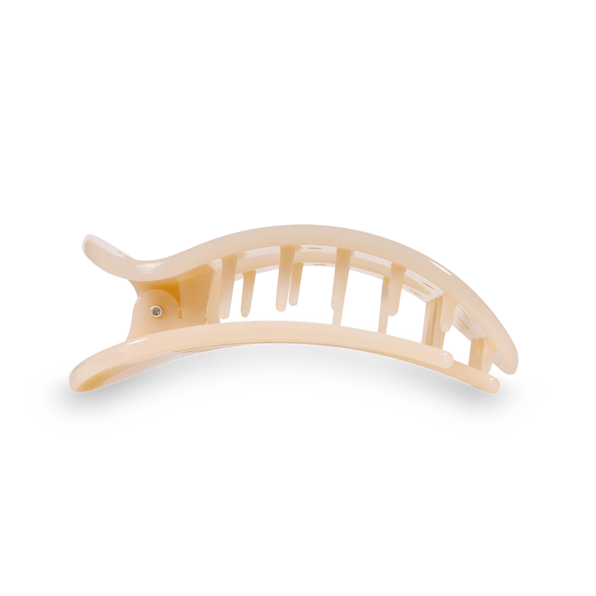 Almond Beige Small Flat Round Hair Clip- Teleties
