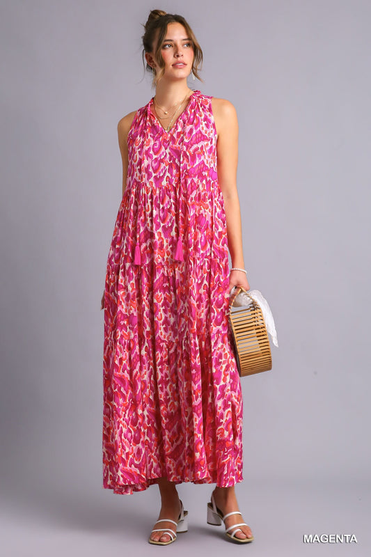 Lost in Paradise Magenta Maxi Dress