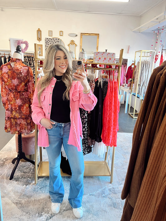 The Vivi Denim Jacket In Pink