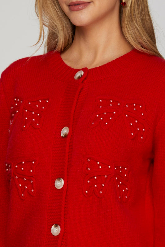 Darling Red Bow Sweater