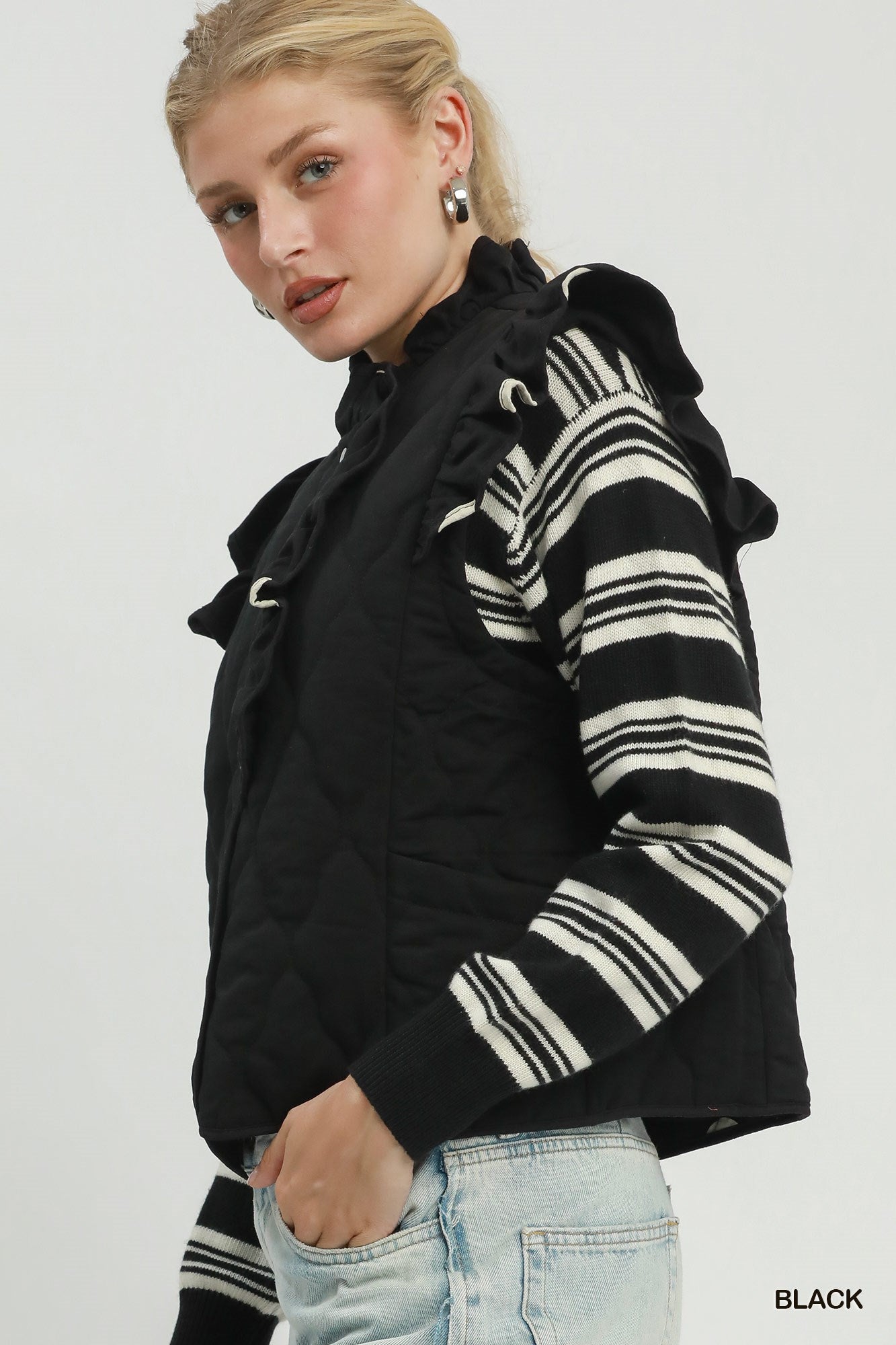 Chic Black Polka Dot Vest