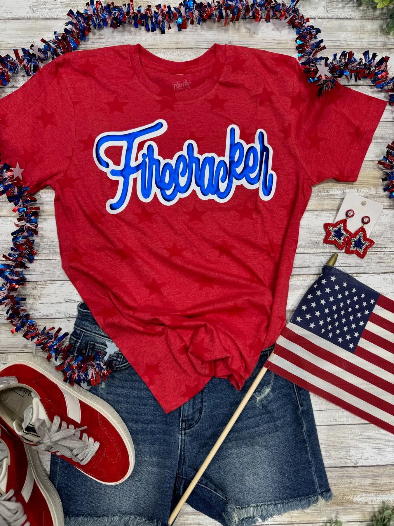 Firecracker Tee In Red