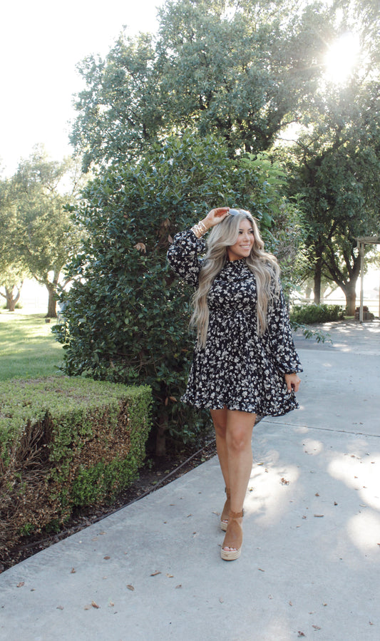 Ready To Charm Black Woven Dress