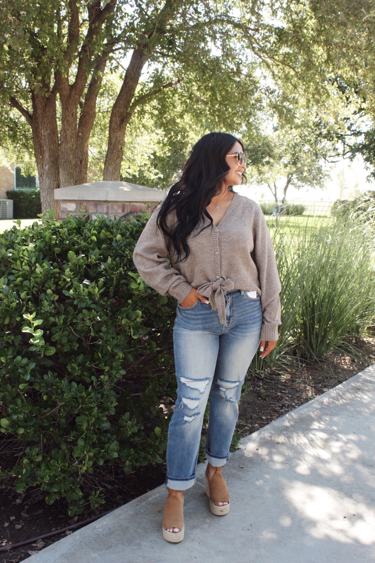 Stylish Warmth Mocha Sweater Cardigan