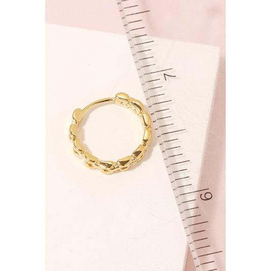 Studded Solid Chain Hoop Earrings