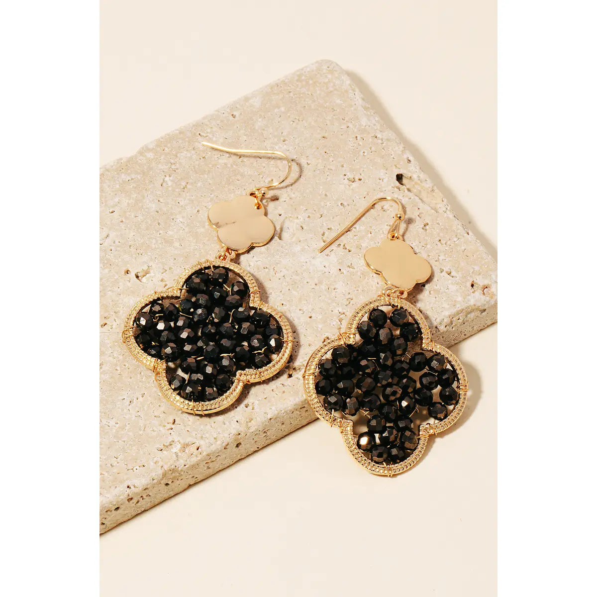 Fabulous Black Clover Earrings
