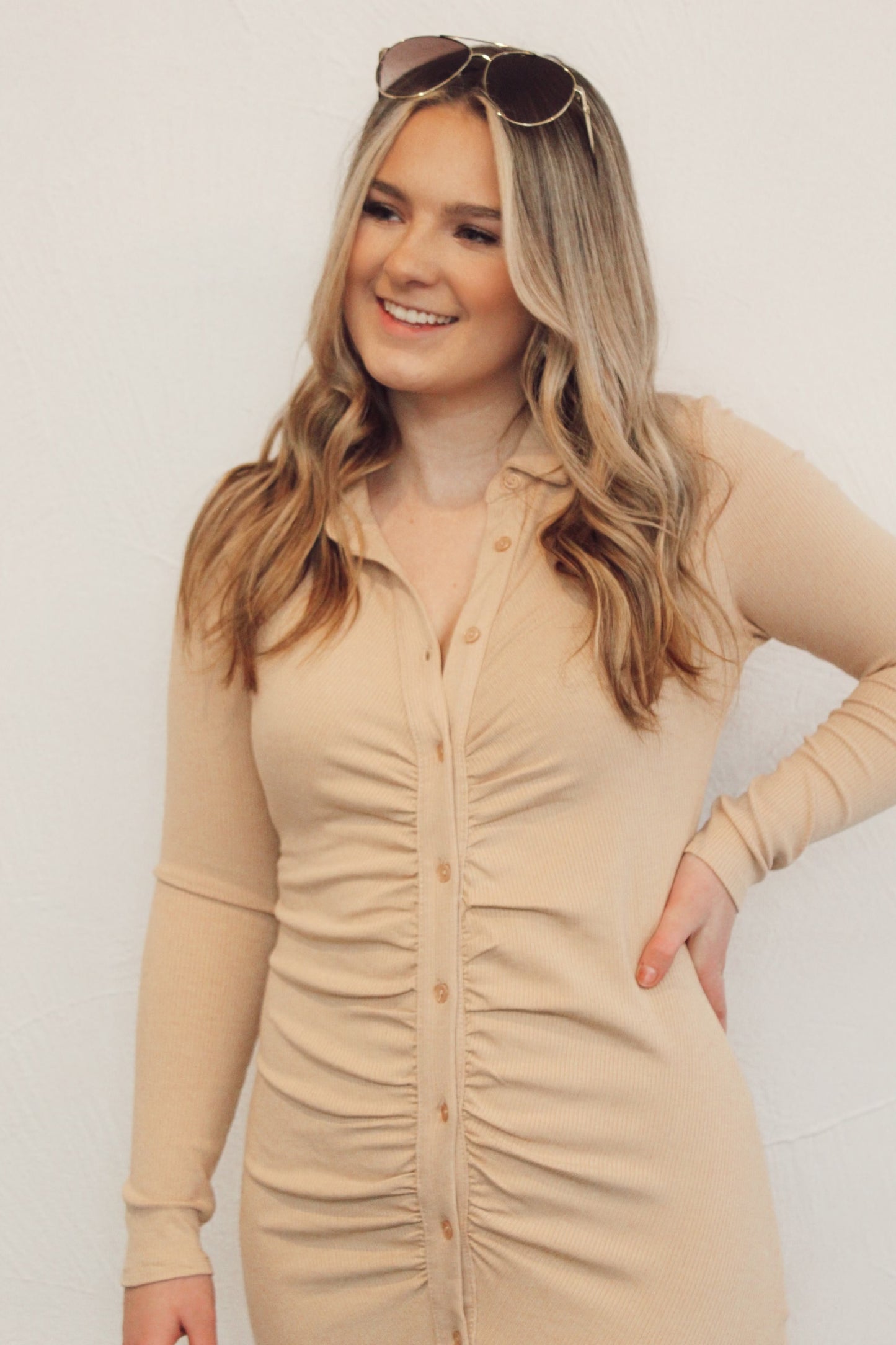 The Classy Taupe Bodycon Dress