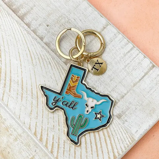 Texas State Enamel KeyChain