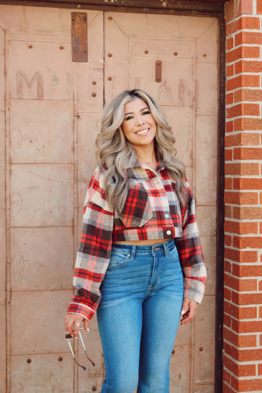 Cropped Red Flannel