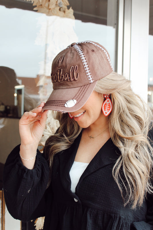 Red Football Earrings