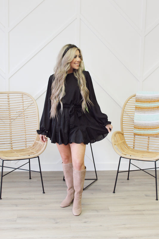 Perfectly Content Black Romper