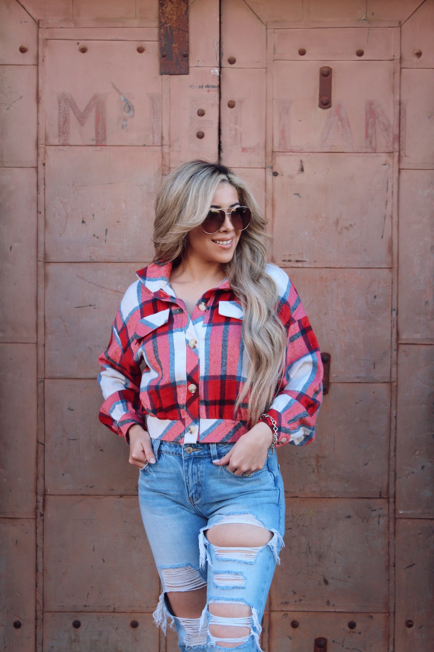 Jingle Red Plaid Shacket