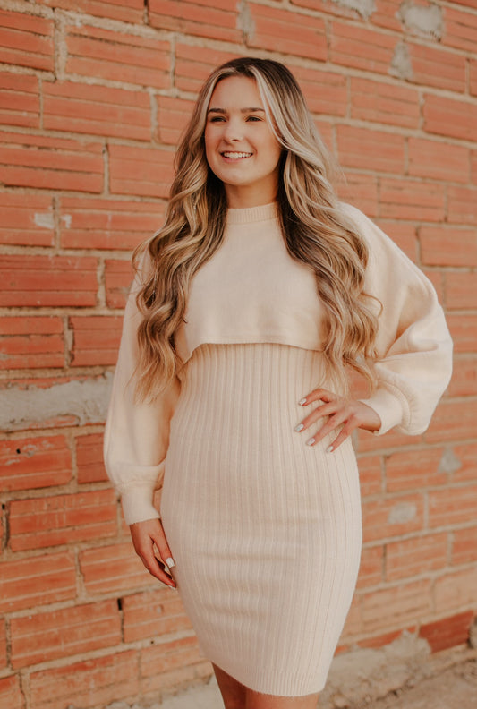 Cream Sweater Dress