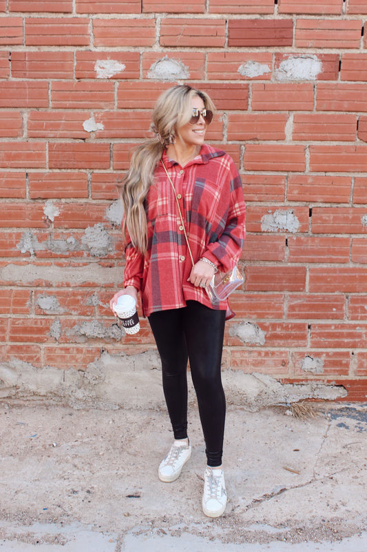Brushed Cashmere Plaid Shacket