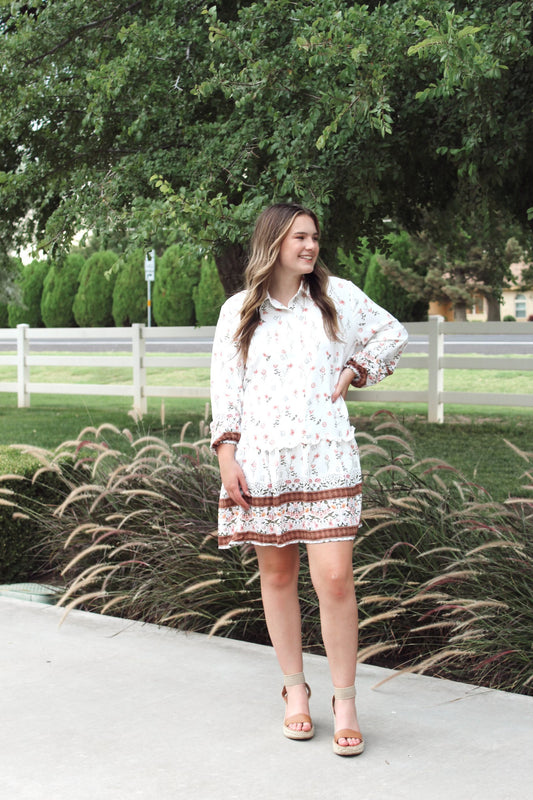 Puff Sleeve Floral Dress