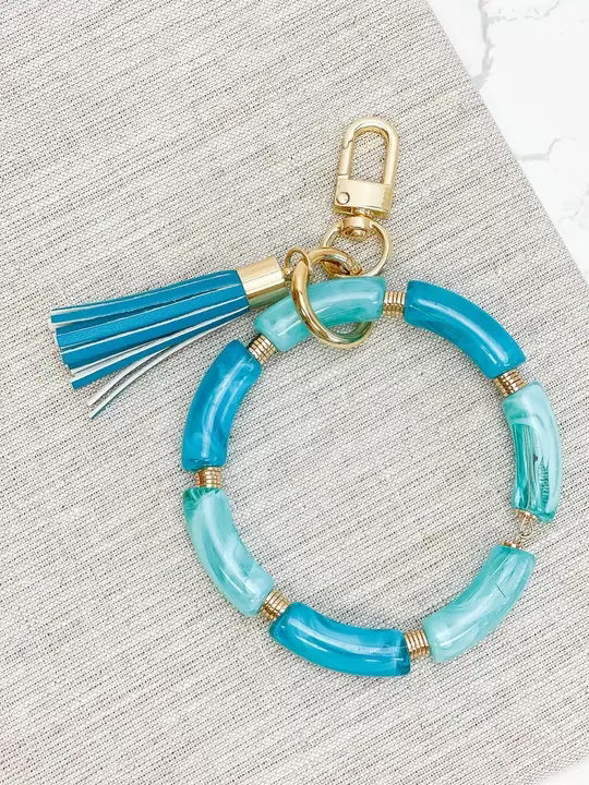 Resin key ring bangle with tassel