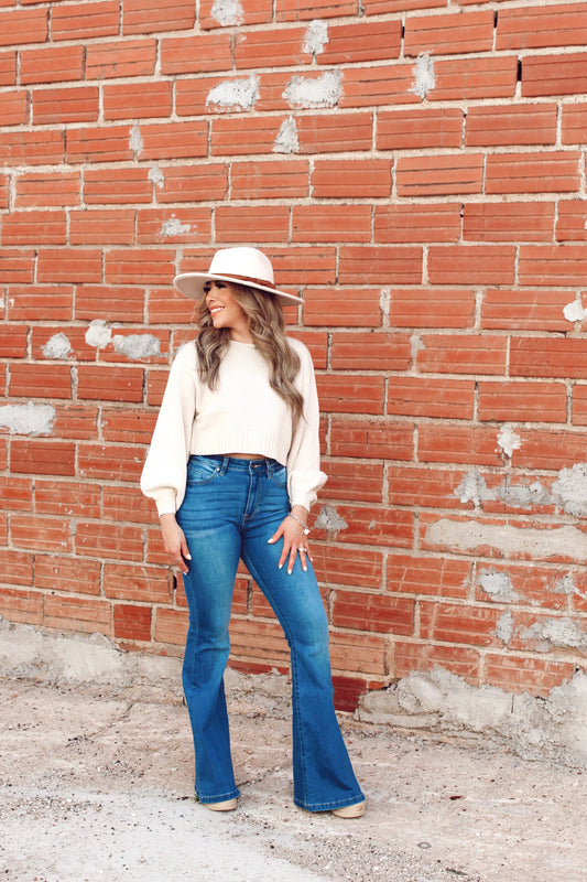 Cropped Beige Sweater