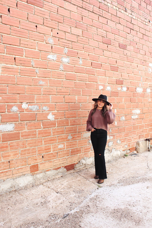 Cropped Brown Sweater