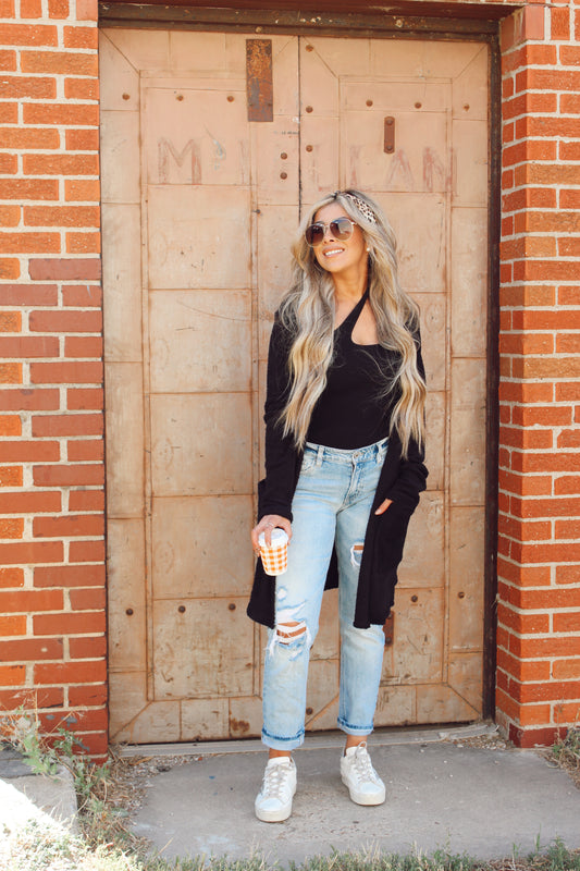 So Charming Black Cardigan