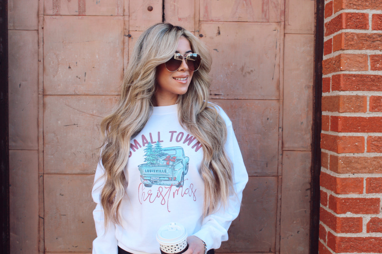 Small Town Louisville Christmas Sweatshirt