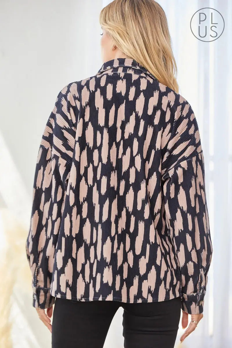 Impeccably Cute Plus Size Print Jacket