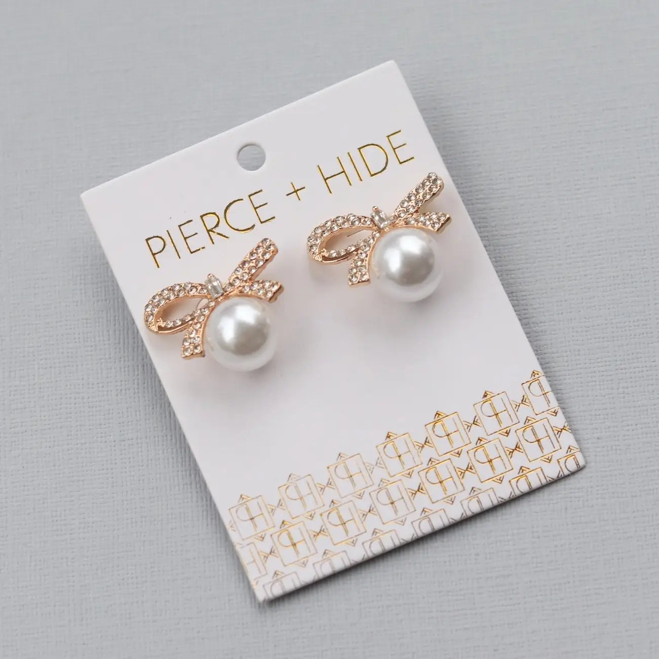 Pearl Bow Statement Stud Earrings | Bow Drop