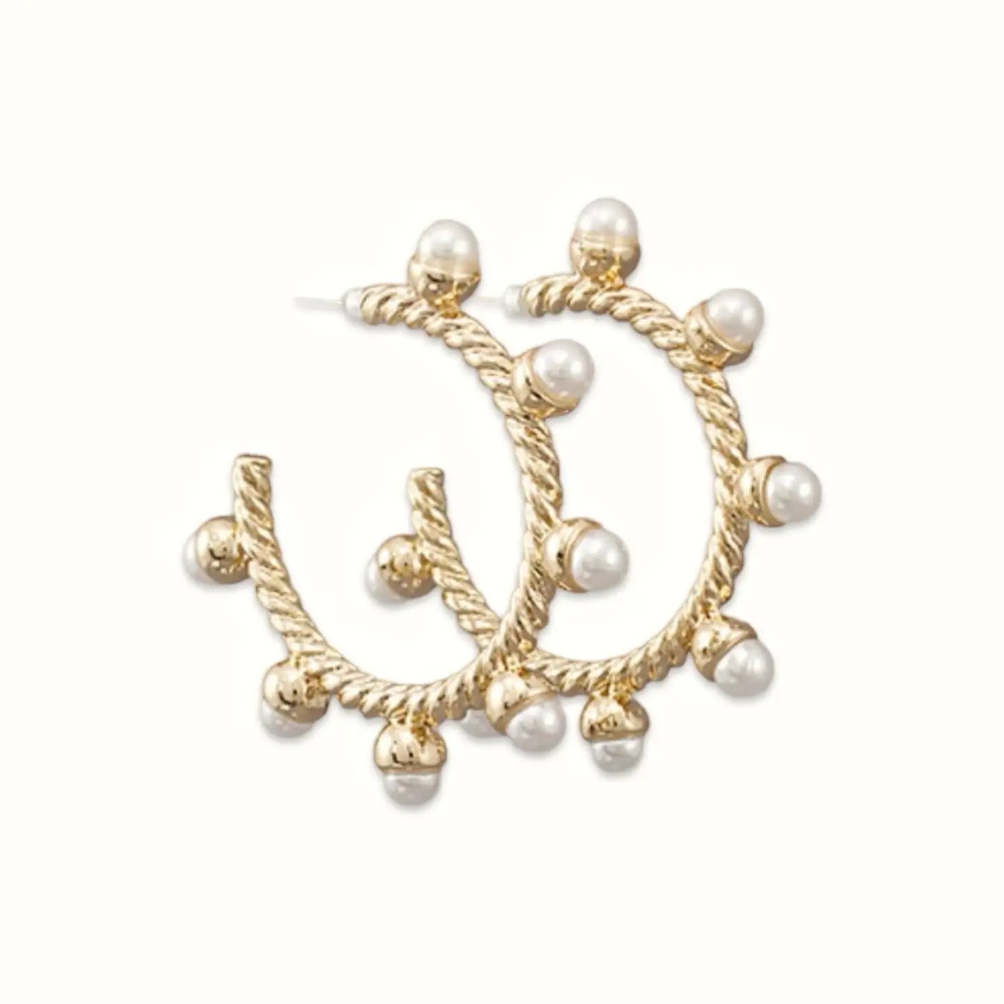 Pearl Rope Hoop Earrings