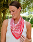 Langston Geometric Scarf Medium Red White