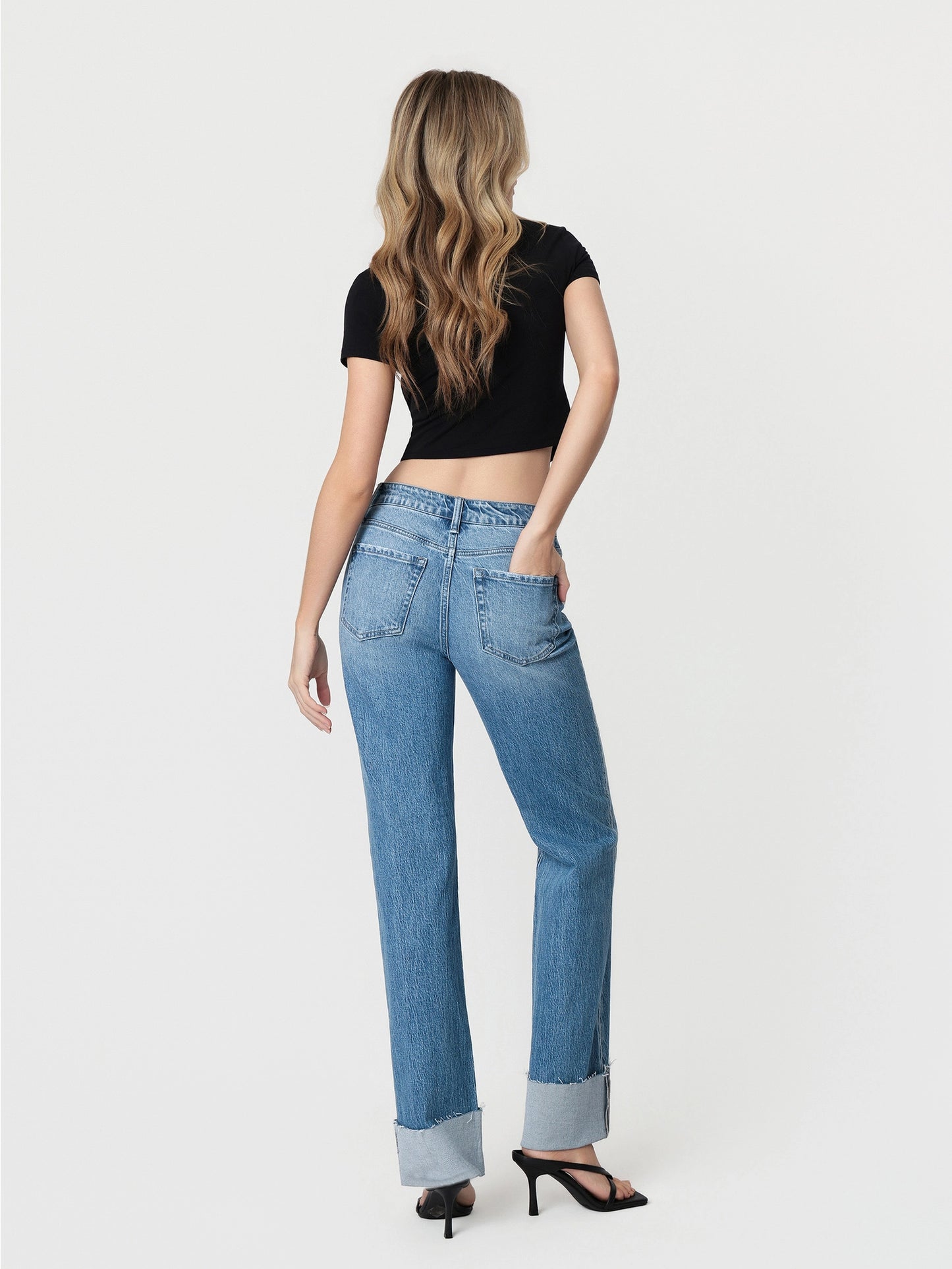 High Rise Xo Cuff Jeans