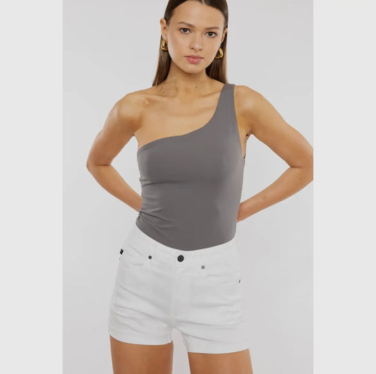 White High Rise Shorts