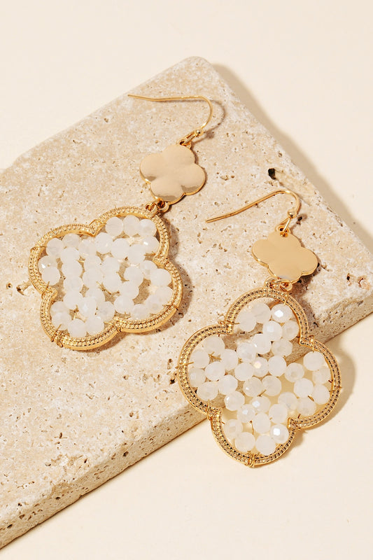 Fabulous White Clover Earrings