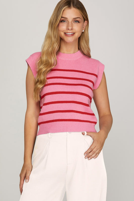 Pink & Red Crush Sweater Top